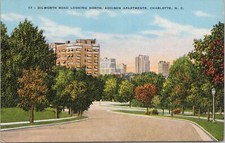 Linen PC * Charlotte NC Dilworth Road Scene Addison Apartments 1940s picture