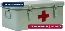First Aid Medicine Box, First Aid Kit Supplies Bin, Metal Medicine Storage Tin, picture