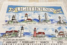 1996 Lighthouses Cloth Calendar Towel Wall Hanger picture