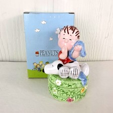 Westland Peanuts Snoopy Linus Trinket Box Flower NOS #8370 New Old Stock in Box picture