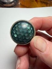 Vintage Green Glass Jewel Reflector 1.5