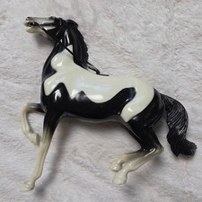 Vintage 1950s Hartland Plastics Semi Rearing Mustang Pinto Horse Black White 8