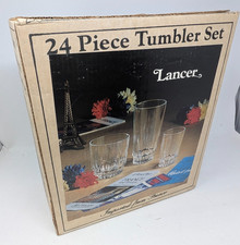 NOS Sealed Vintage Lancer 24 piece Tumbler Set France JG Durand new old stock picture