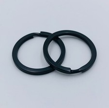 2pc Stainless Steel 30mm Flat Key Rings Black Key Chain Split Key Ring 1.2