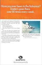 1967 EASTERN Airlines Boeing 727 ad airways advert BAHAMAS 80 times every week picture