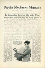 1927 Magazine Article New York Zoological Diving Bell Records Marine Research picture
