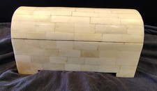 Vintage tessellated inlay Bone Box picture