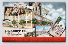 1943. E.C. KROPP CO. MILWAUKEE, WIS. LINEN ADVERTISING. POSTCARD A1 picture