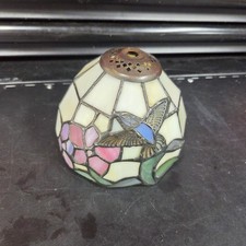 Stained Glass Lamp Shade Tiffany Style Bird Humming Bird Small Vtg Art picture