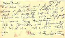 1954 Postal Card Jamaica NY Finkelstein Address Change Queens Blvd Kew Gardens picture