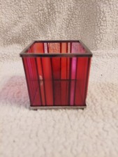 3 x 3 Glass Votive Stain Glass Look Candle Holders picture