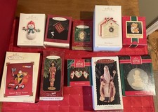 Vintage Lot Of 10 Hallmark Keepsake Hanging Ornaments + Boxes 1992-2007 Assorted picture