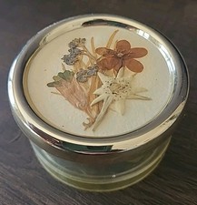 Vintage EDELWEISS Mapsa Music Box Pressed Flowers Swiss Musical Movement 2.5