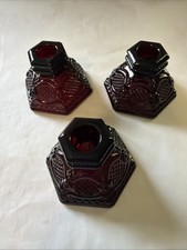 3 AVON Candlestick Taper Candle Holders (Set of 3) Cape Cod Collection EUC picture