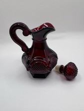 Avon Cape Cod Ruby Red Glass Cruet Bottle Decanter w/ Stopper Vintage-Empty picture
