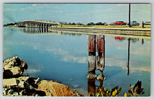c1960s Bridge At El Jobean Florida Fisherman Vintage Postcard picture