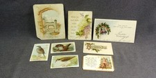 8 1890s Victorian Cards Christmas German Angel Bible Verse Bird Trade Lot K64 picture