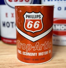 Rare Vintage Phillips 66 Trop Artic Fuel Economy Motor Oil Can Quart Empty picture