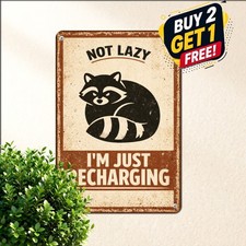 Cute Giant Panda Not Fat Just Fluffy Funny Animal Plaque Retro Metal Tin Sign picture