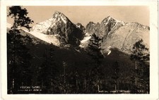 Vintage Vysoke Tatry Lomnicky Stit Slovakia Mountain RPPC Unused Postcard picture