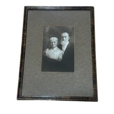 Antique 1918 Framed Photo Wm Edward & Mary Ann Lamb 50th Wedding Black Portrait picture