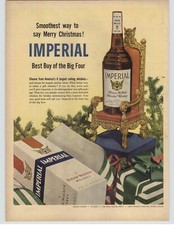 1968 Hiram Walker's Imperial Whiskey Vintage Print Ad Bottle on Throne Art picture