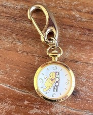 Adorable Disney Winnie The Pooh Quartz Pocket Watch-Clip-on New Battery picture