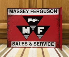 Massey Ferguson Sales Services Sign Tractor Farm Parts Vintage Style Wall Decor picture