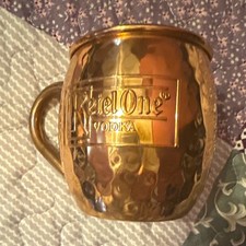 Ketel One Copper Hammered Embossed Mugs 16 oz Piece Hot/Cold Hand Wash picture