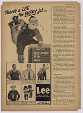 1952 H.D. Lee Co. ad: Lee Denim, Blue Jeans, Overalls,Riders, Casey Tibbs Pic picture