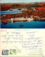 L'ESTEREL Hotel Sherbrooke Quebec Aerial Lake Postcard Litho Canada Stamped Used picture