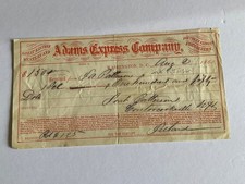CIVIL WAR GENERAL JOAB PATTERSON SGN ADAMS EXPRESS MONEY RECEIPT 1865 picture