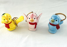 3 VTG Birds Anthropomorphic Christmas Ornaments Porcelain Figurine Japan 2