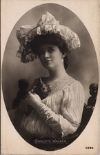 Charlotte Walker Actress w/ Cat Kitten Vintage RPPC Postcard A. H. Germany picture