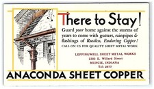 1930s-40s Blotter Anaconda Sheet Copper Leffingwell Metal Works Muncie IN picture