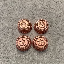 Vintage Copper  Jello Mini Molds Small Baking Set Of 4 Apple  picture