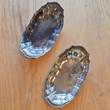 Chippendale Silver Plate Small Dish Set of 2 Marked “CHIPPENDALE” 358 picture