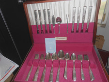 Vintage Oneida Community Stainless Flatware 53 Piece Set With Original Case picture