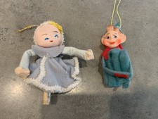 Vtg Christmas Knee Hugging Pixie Elf And Angel Pixie 50’s Japan Lot Of 2 picture