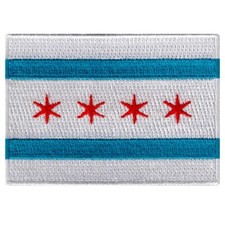 CHICAGO FLAG PATCH EMBLEM embroidered iron-on ILLINOIS COOK COUNTY SECOND CITY picture