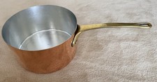 Vintage French Copper Saucepan Pan Hammered With Dovetail Joint-8