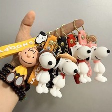  Snoopy Multi-Style 3D Silicone Keychain Set Cute Cartoon Dog Character Bag Char picture