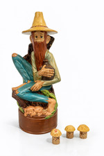 Vintage Alberta’s Mold Hillbilly Decanter Figurine Hand Painted w/ Hat Stopper picture