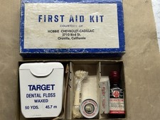 Vintage Dr. Sachs Target First Aid Kit Advertising Box Blue White Red Medicine picture