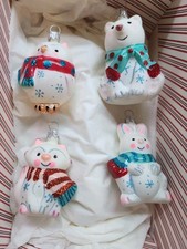 Hallmark  Arctic Friends  Blown Glass Set of 4 Premium  Keepsake Ornament 2019 picture