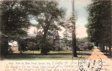 Racine WI Wisconsin Main Street Tree Lined View Hand Colored Vtg Postcard 19A picture