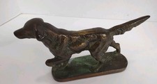 Cast Iron Irish Setter Figurine Hunting Dog Pointer Shelf Decor Bronze Tone 8