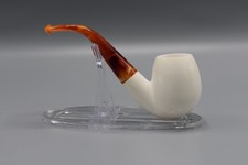 Smooth  Bent Pipe new-block Meerschaum Handmade Custom Case#196 picture