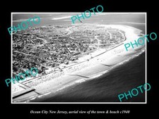 OLD LARGE HISTORIC PHOTO OF OCEAN CITY NEW JERSEY AERIAL VIEW OF TOWN c1940 4 picture