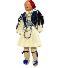 Vintage Greek Soldier Doll Royal Guard Uniform Collectible picture